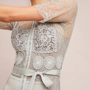 NWT, BYRON LARS CARISSIMA SHEATH DRESS GREY MOTIF WOMENS 12